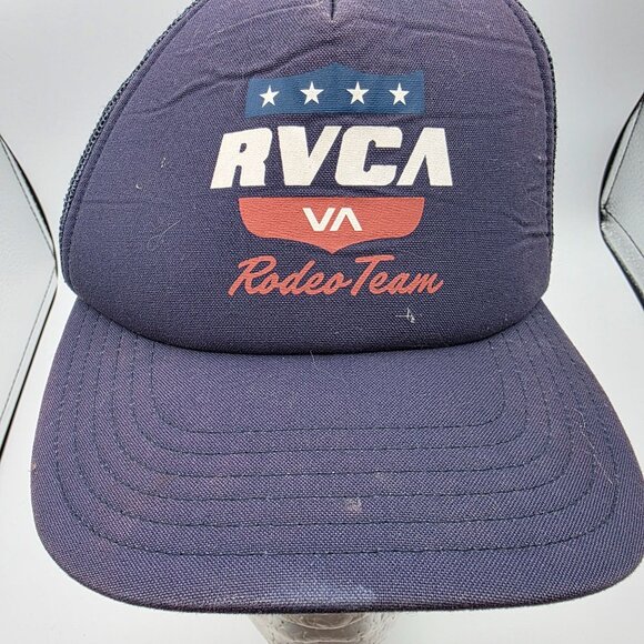 Rvca Rodeo Team Boys Fit Trucker Hat Blue Snapback Adjustable Casual Outdoors - Picture 9 of 9